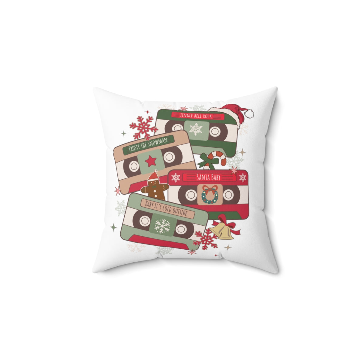 Retro Christmas Music Cassette Tape Christmas Pillow