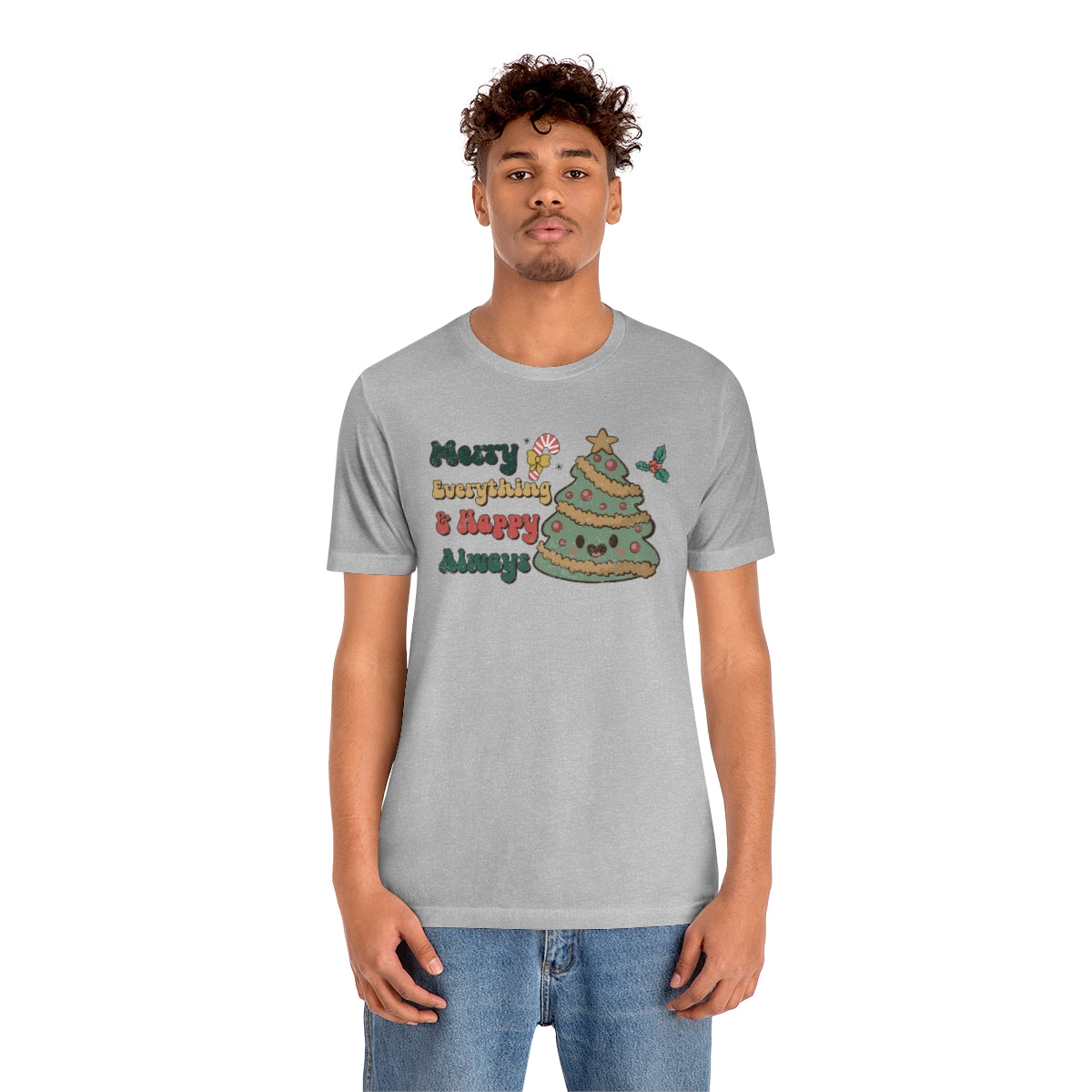 Merry Everything Tree Retro Christmas Tshirt