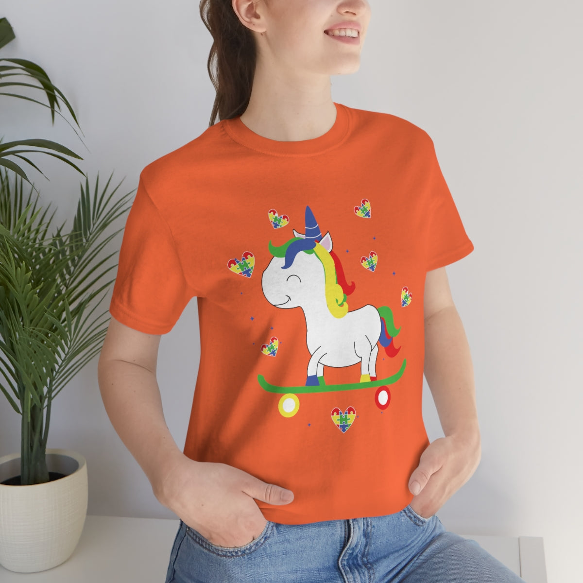 Cute Skateboarding Unicorn Autism Awareness Tshirt