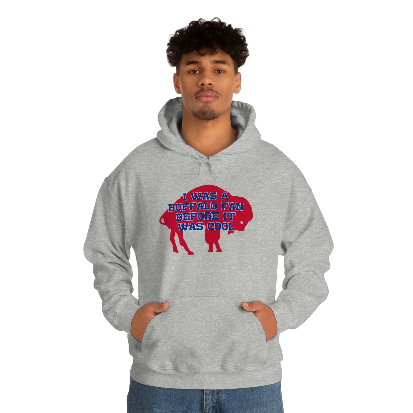 I Was a Buffalo Fan Before it was Cool Retro Red Logo Bills Mafia Football Hooded Sweatshirt