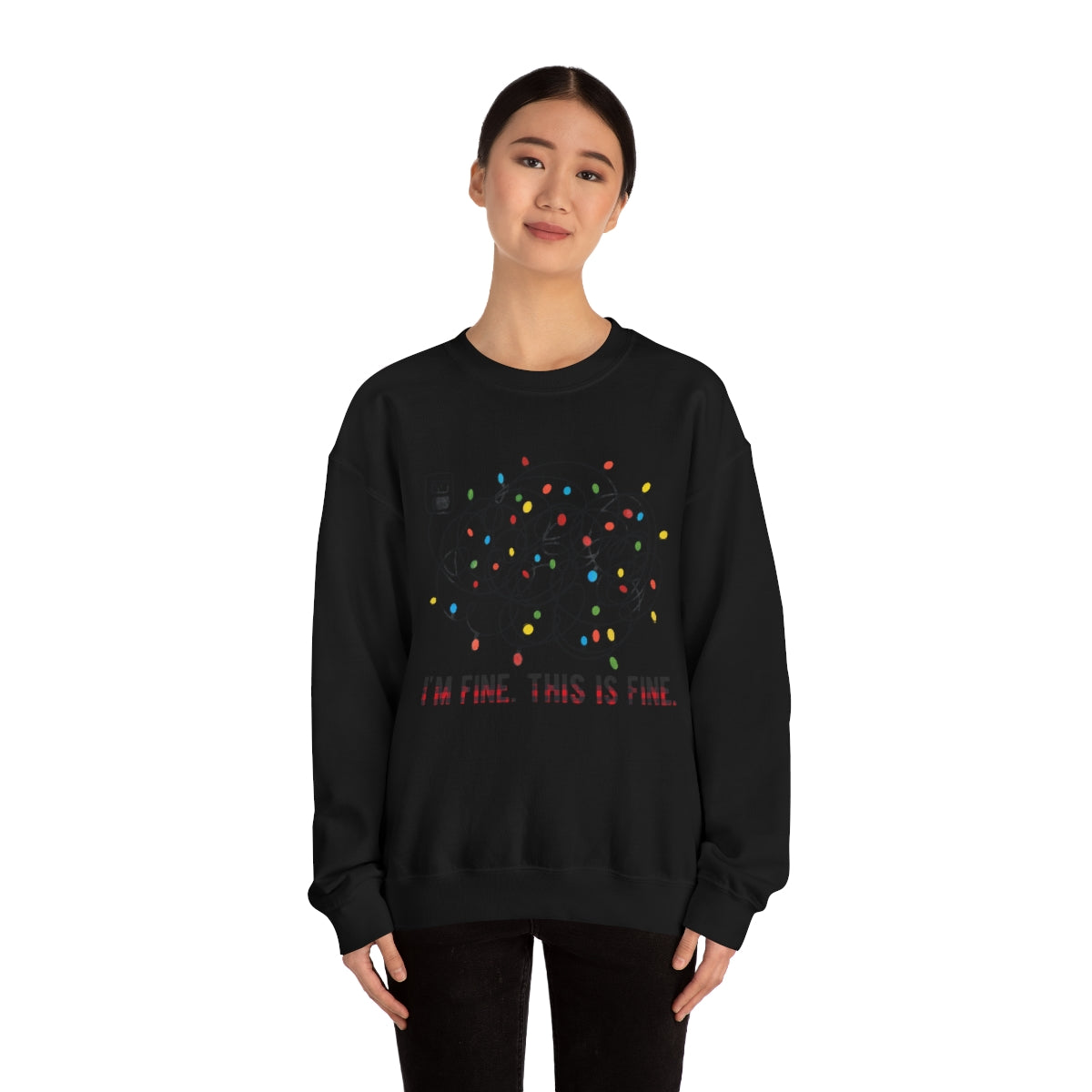 It's Fine, This is Fine Christmas Lights Sweatshirt