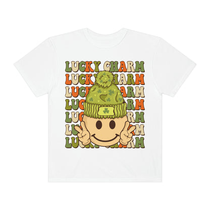 Retro Lucky Charm Happy Face St. Pattys Day Tshirt