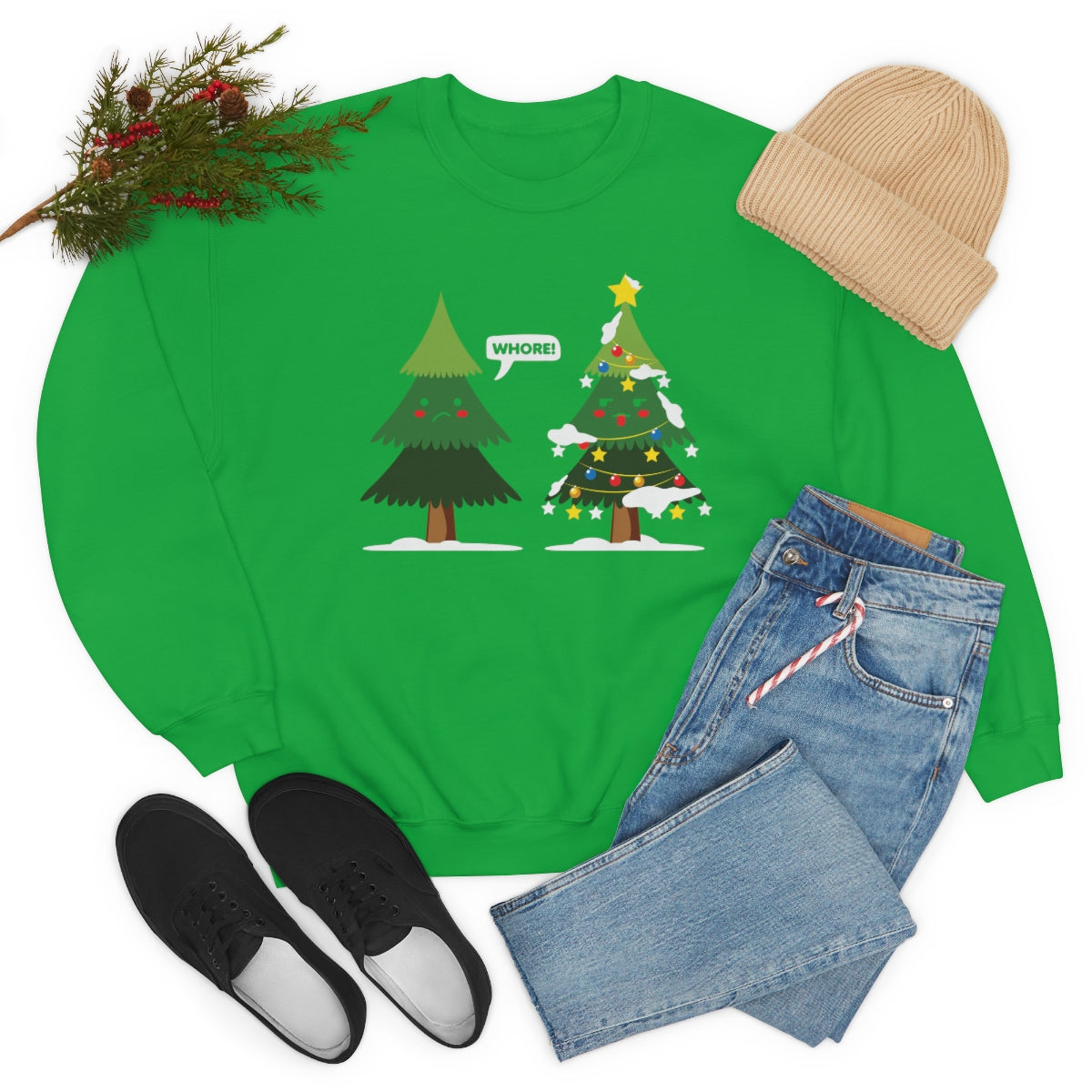 Funny Christmas Trees Cursing Xmas Sweatshirt