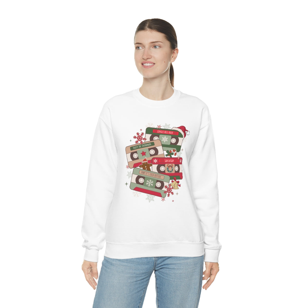 Retro Cassette Christmas Music Sweatshirt