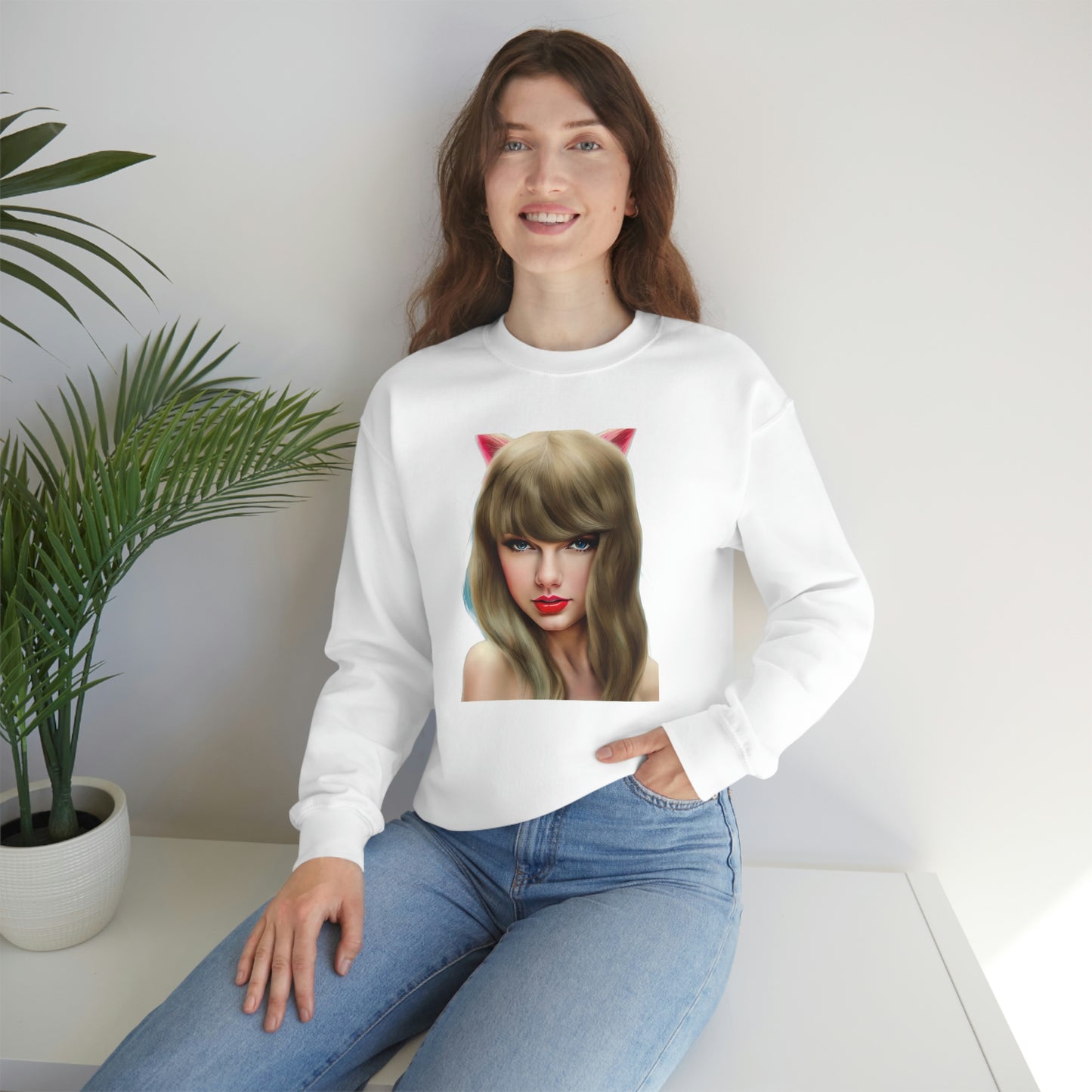 Taylor Swift Cat Ears T Swift Taylor Swift Merch Fan Swifty Gift Crewneck Sweatshirt